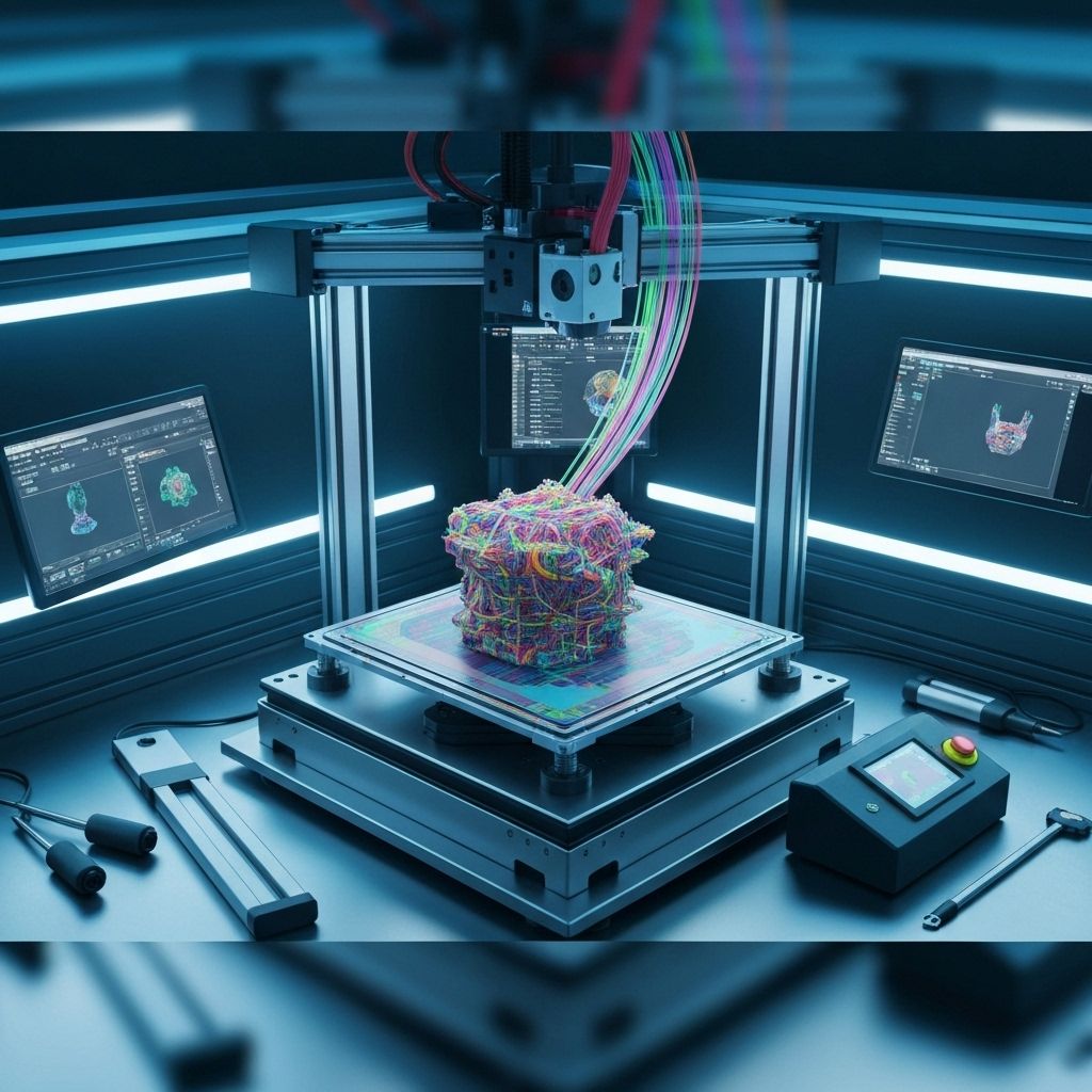 Modern 3D printer in action